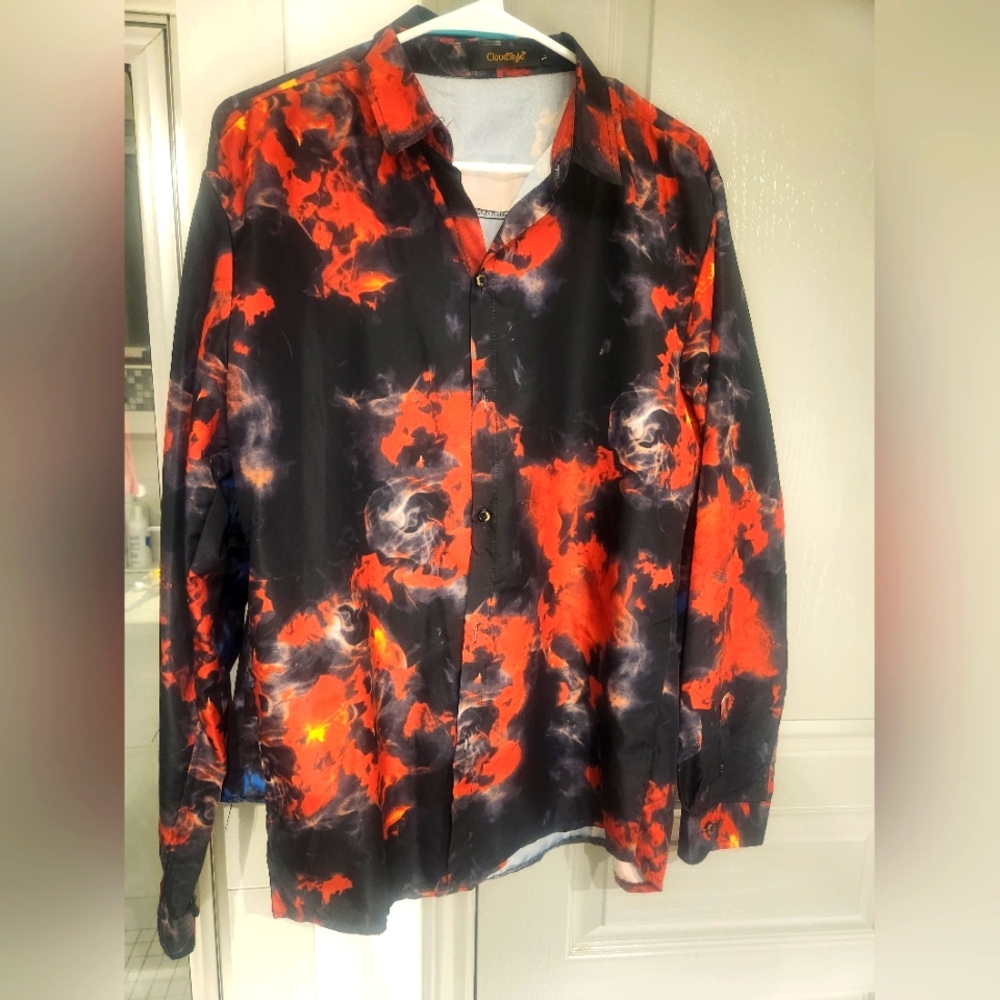 2 Modern abstract shirts red and blue